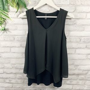 ING • Black Overlayed Tank Top Size Small